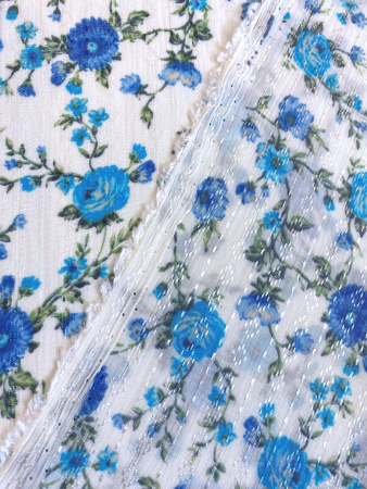 Вискоза ЦВЕТЫ ПРОВАНСА бирюза