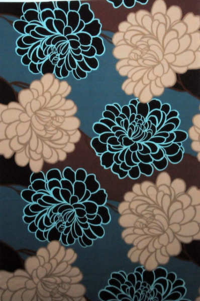 Креп плательно - костюмный Большие хризантемы 2