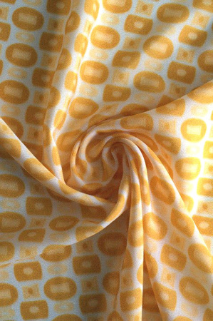 Креп плательно - блузочный КУБИКИ желтые