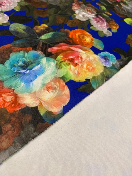 Трикотаж (Водолаз) "Модный приговор" синий трикотажная ткань