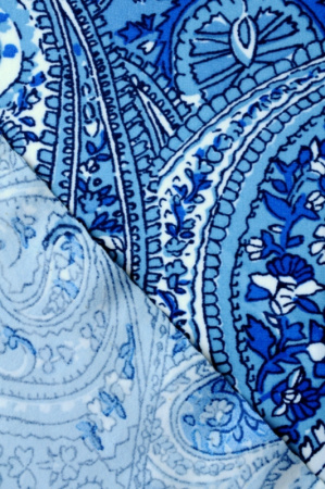 Бифлекс для купальников Пейсли сине - голубой 4