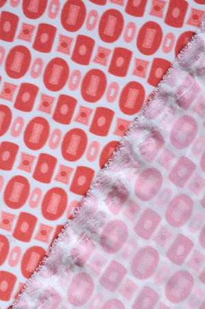 Креп плательно - блузочный КУБИКИ коралл