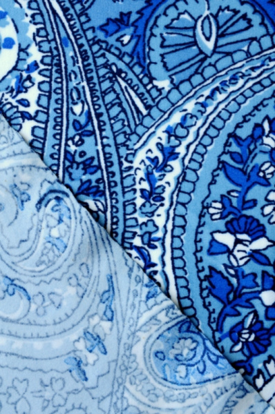 Бифлекс для купальников Пейсли сине - голубой 4