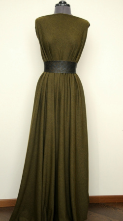 Трикотаж (милано) меланж "Хаки" трикотажная ткань