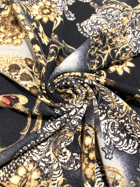 Трикотаж принт №4 серый полотно