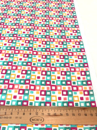 Креп плательно - блузочный РАЗНОЦВЕТНЫЕ КУБИКИ