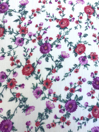Вискоза ЦВЕТЫ ПРОВАНСА красные