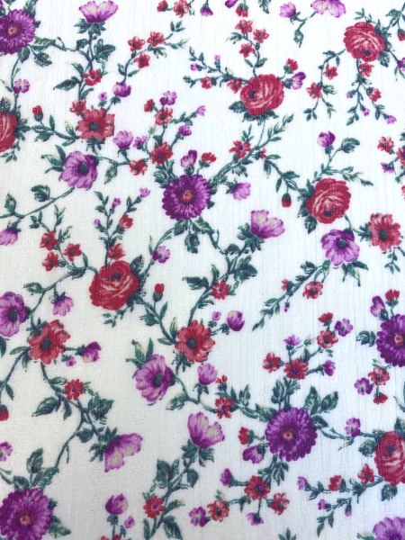 Вискоза ЦВЕТЫ ПРОВАНСА красные