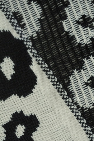 Трикотаж вязанный двухслойный Цветы в стиле Prada Молочный 4