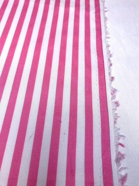 Сорочечная ткань ПОЛОСКА розовая Barbie