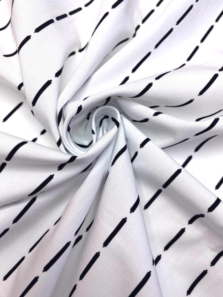 Хлопок ЛИНИИ ПУНКТИРНЫЕ на белом