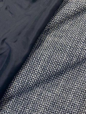 ткани Твид костюмный ШАНЕЛЬ черно-молочная