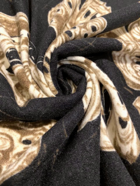 Трикотаж БАБОЧКИ темно-коричневый полотно