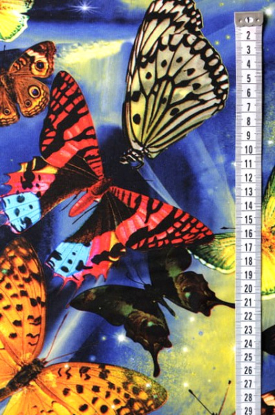 Шелк искусственный РАДУЖНЫЕ БАБОЧКИ