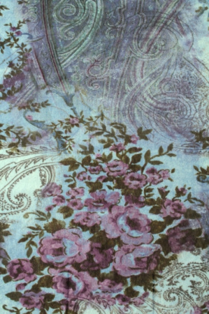 Сетка трикотажная Индийский пляж на серо - голубом фон 1