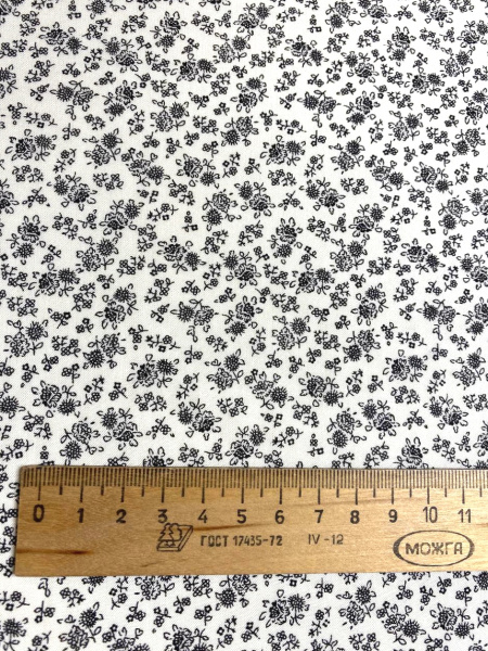 Штапель МЕЛКИЕ ЦВЕТОЧКИ фон сливочный