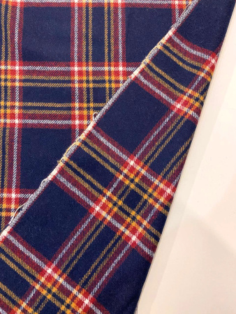 Ткань костюмная  КЛЕТКА сине-бордовая ткани