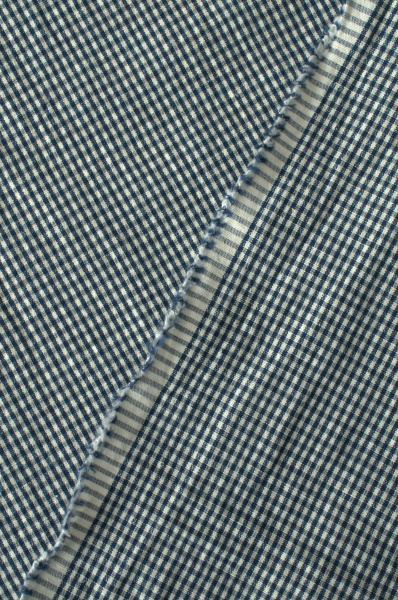 Лен КЛЕТКА сине-молочная