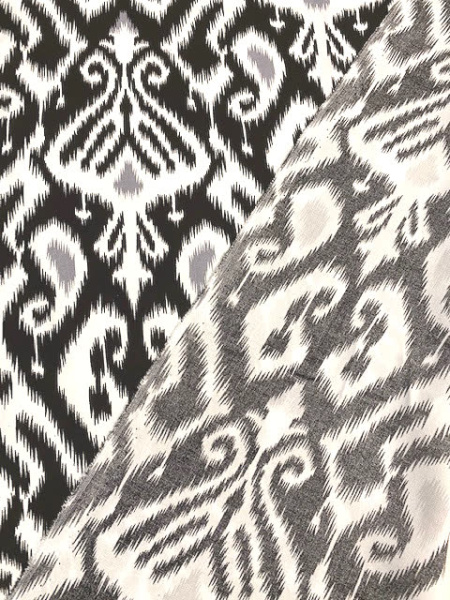 Штапель ИКАТ черный