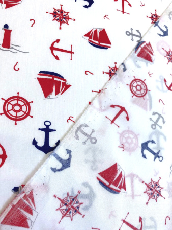 Сорочечная ткань ЯКОРЯ белая