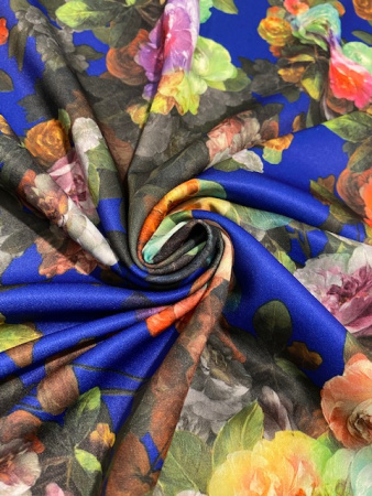 Трикотаж (Водолаз) "Модный приговор" синий трикотажная ткань