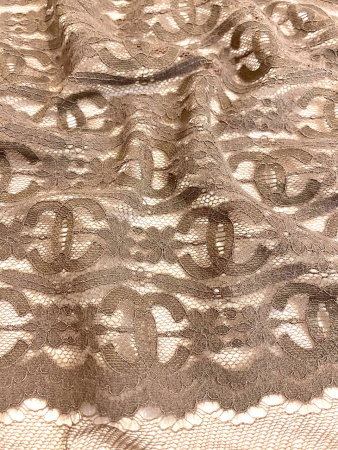 Кружевное полотно ЛОГО шоколад ткань
