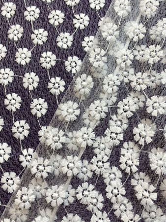 Кружевное полотно МЕЛКИЕ ЦВЕТОЧКИ белый ткань