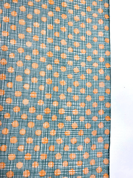 Батист ГОРОШКИ оранжевые