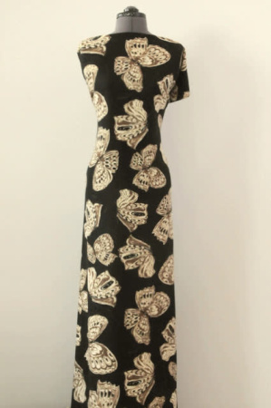 Трикотаж БАБОЧКИ темно-коричневый полотно