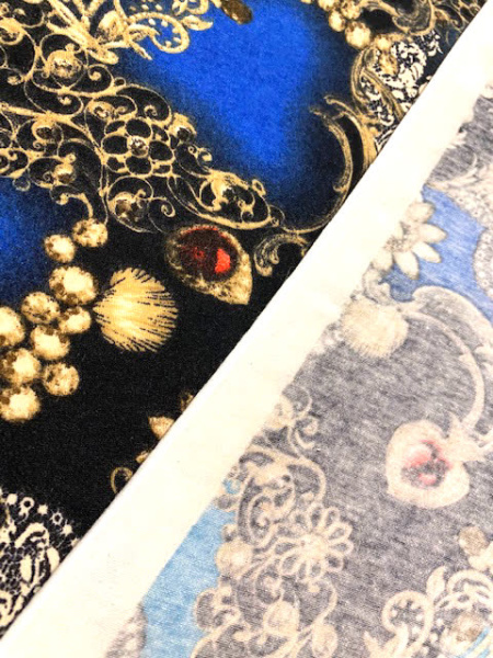 Трикотаж принт №4 бирюза полотно