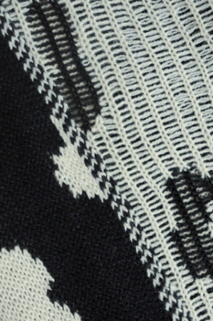 Трикотаж вязанный двухслойный Цветы в стиле Prada Черный 4