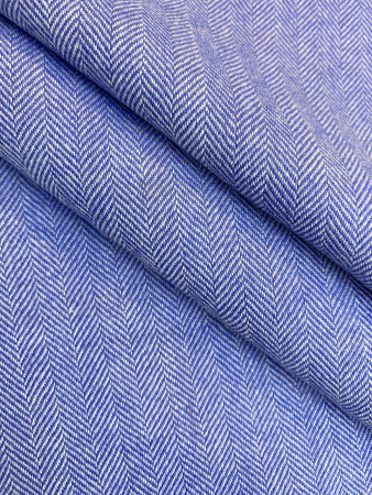 Шерсть костюмная ЕЛОЧКА голубая ткани