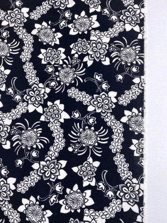 Курточная ткань ЦВЕТЫ Белые