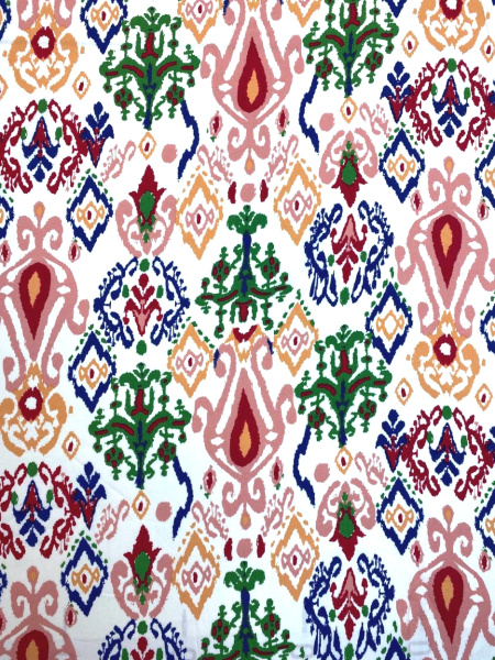 Штапель ИКАТ коралл