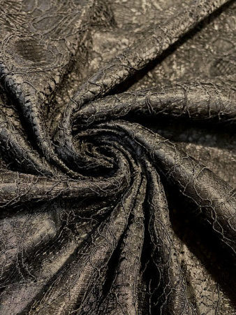 Кружево на трикотажной основе "Черный" ткань