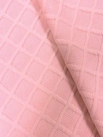 Трикотаж "Фигурная вафелька" розовый