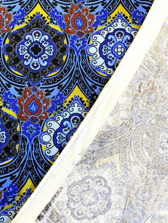 Трикотаж ВОСТОЧНЫЙ ОРНАМЕНТ синий ткань