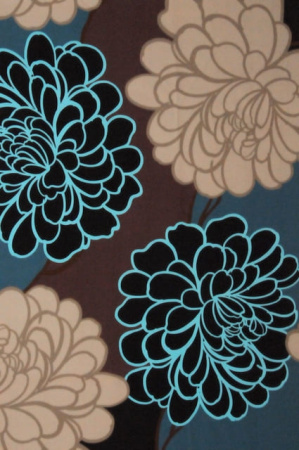 Креп плательно - костюмный Большие хризантемы 1