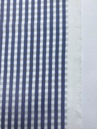 Курточная ткань КЛЕТКА Бело-синяя