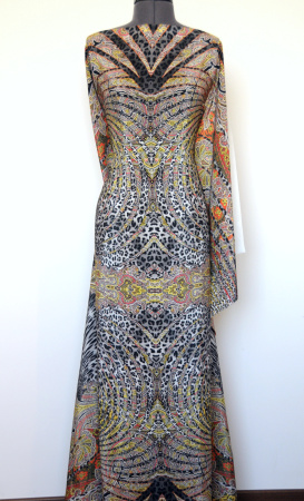 Шелк натуральный ЭТНО оранжевый