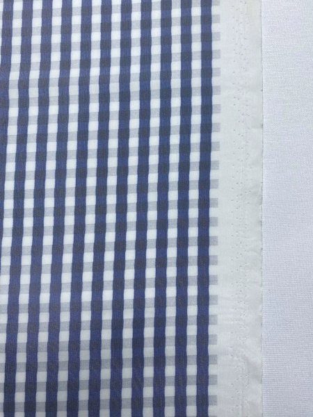 Курточная ткань КЛЕТКА Бело-синяя