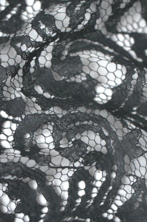 Кружевное полотно "Зимний узор" черный ткань