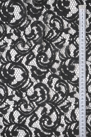 Кружевное полотно "Зимний узор" черный ткань