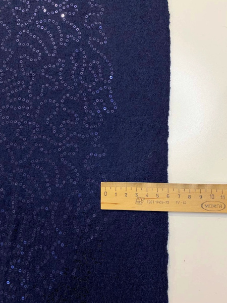 Лоден С ПАЙЕТКАМИ темно-синий ткани