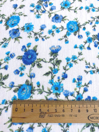 Вискоза ЦВЕТЫ ПРОВАНСА бирюза
