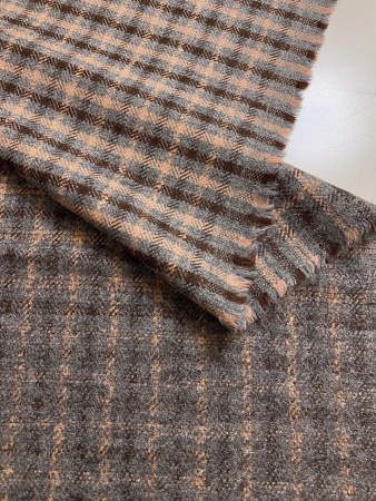 Ткань костюмная ТВИД серо - шоколадный ткани