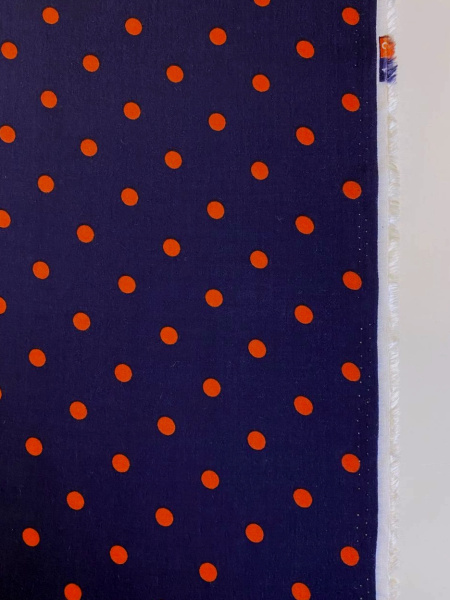 Штапель ГОРОШКИ КРАСНЫЕ на черном