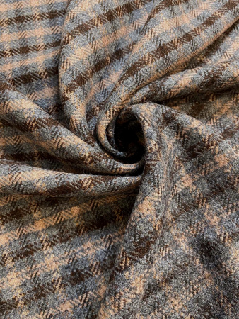 Ткань костюмная ТВИД серо - шоколадный ткани