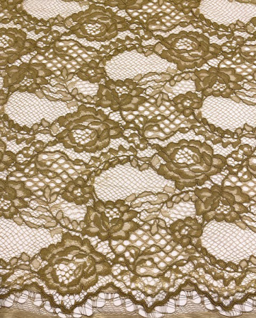 Кружевное полотно "Французские узоры" песочно - горчичный ткань