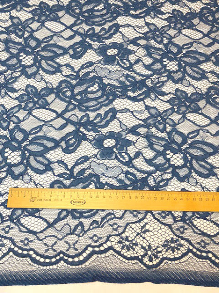 Кружевное полотно "Французские узоры" морская волна Кружевное полотно "Французские узоры" морская волна ткань